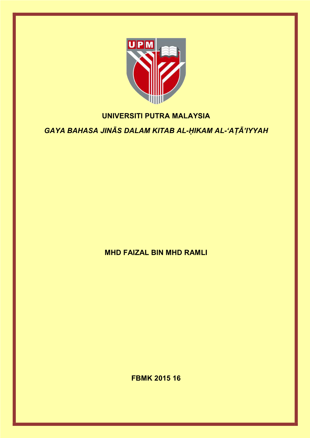 Gaya Bahasa Jinās Dalam Kitab Al-Ḥikam Al-'Aṭā'iyyah