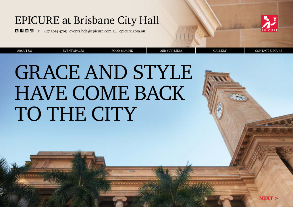 EPICURE at Brisbane City Hall