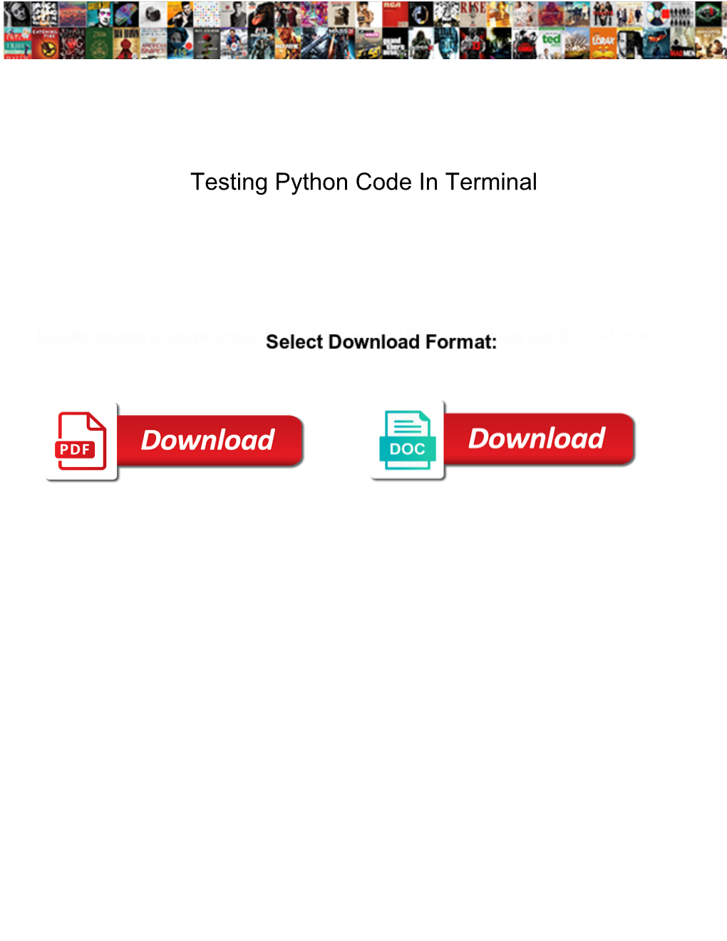 Testing Python Code in Terminal