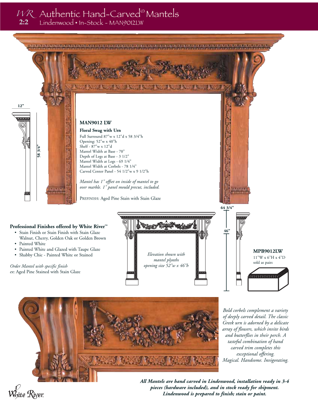 Authentic Hand-Carved® Mantels