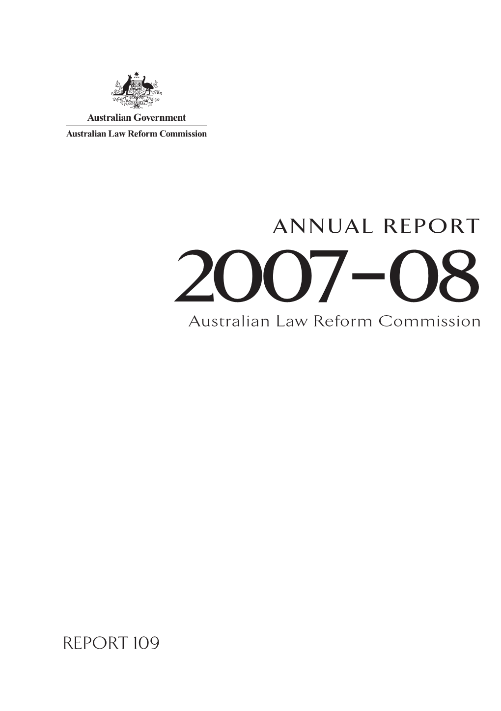 Annual REPORT 2007–08 Australian Law Reform Commission