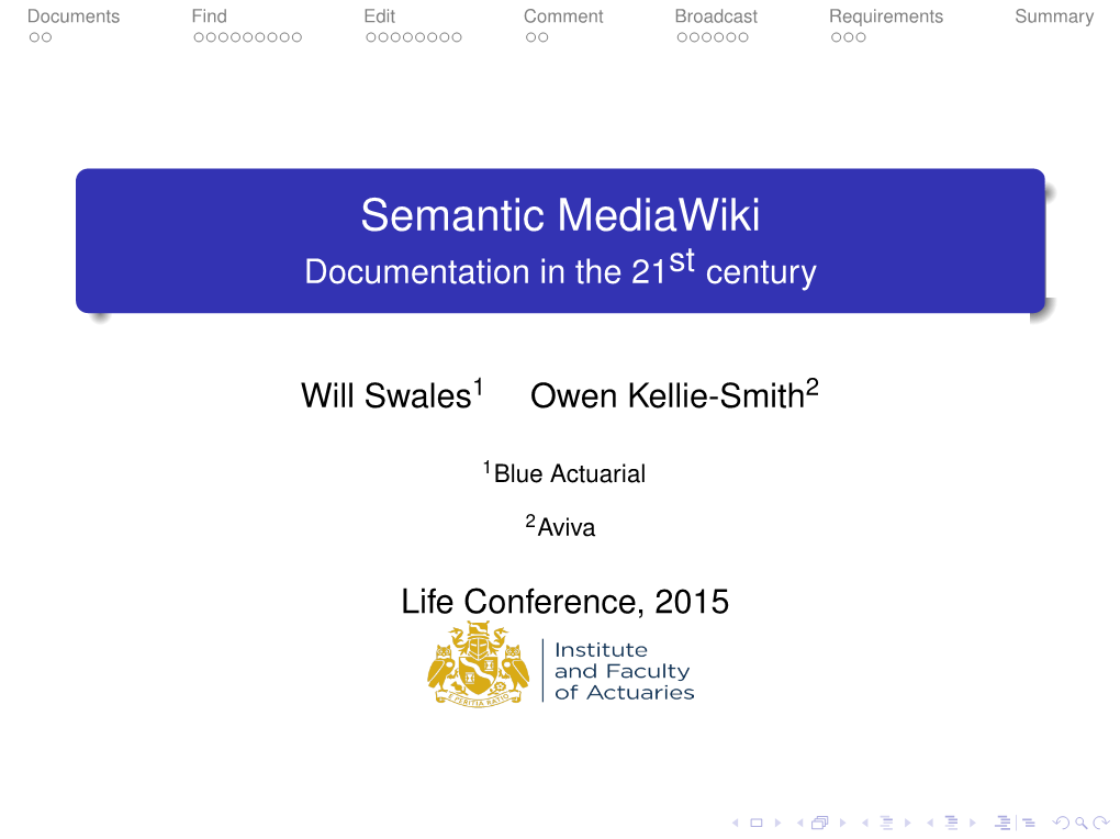 Semantic Mediawiki Documentation in the 21St Century