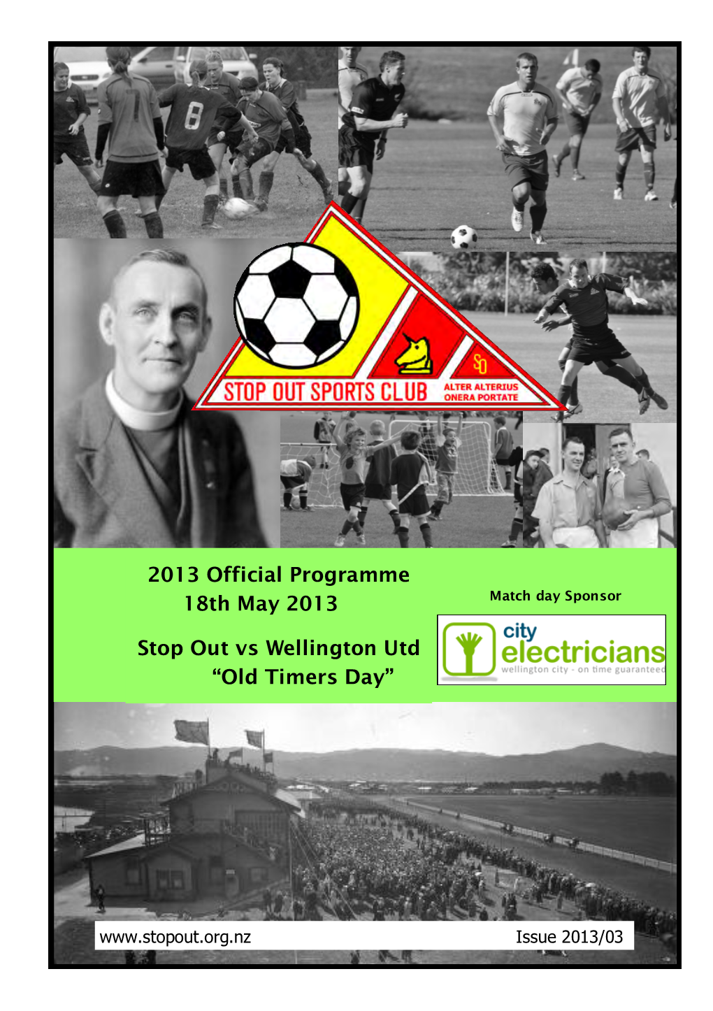 2013 Official Programme 18Th May 2013 Stop out Vs Wellington