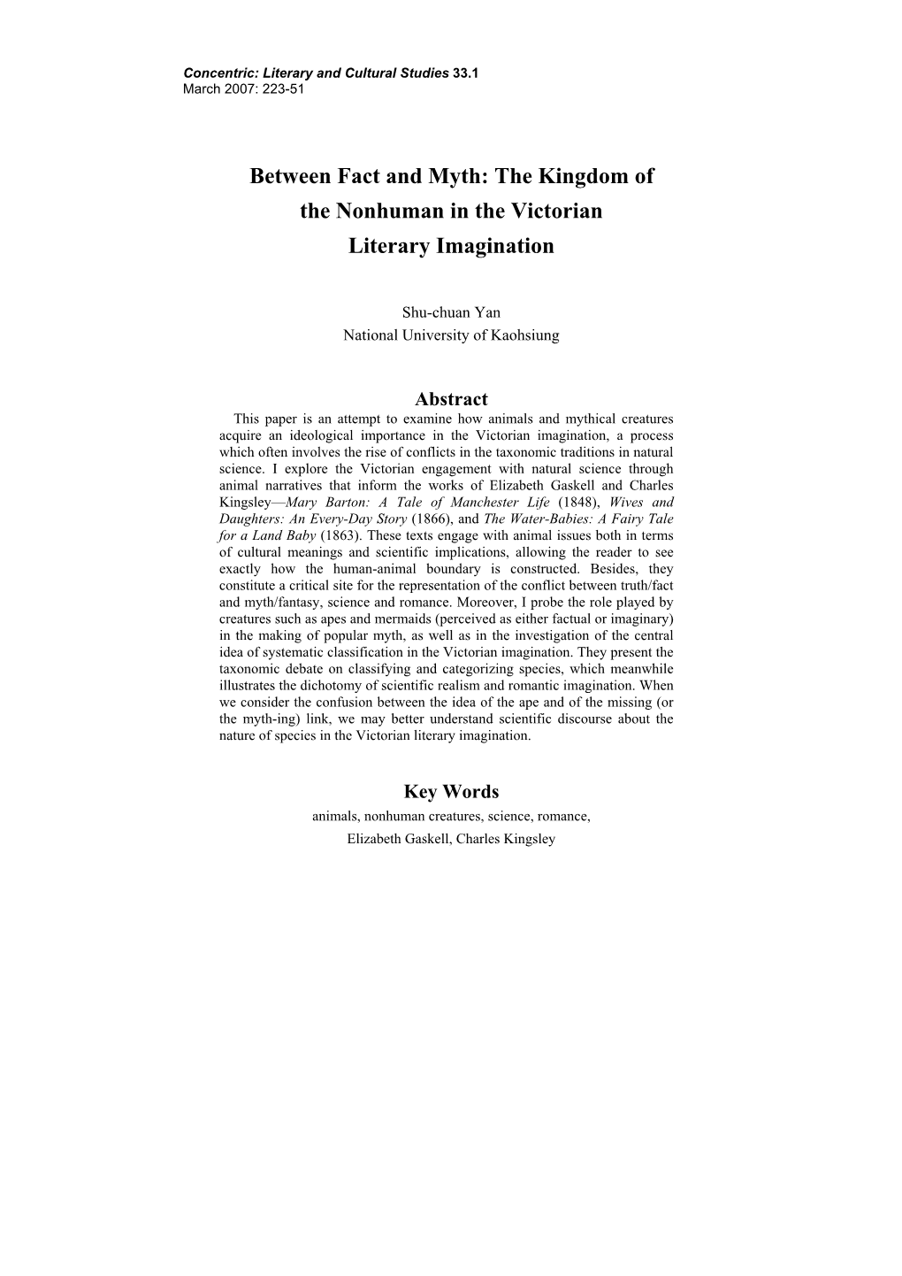 The Kingdom of the Nonhuman in the Victorian Literary Imagination