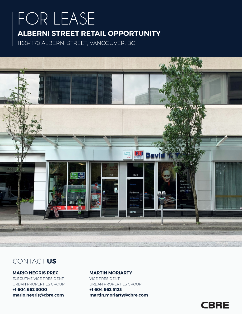 For Lease Alberni Street Retail Opportunity 1168-1170 Alberni Street, Vancouver, Bc