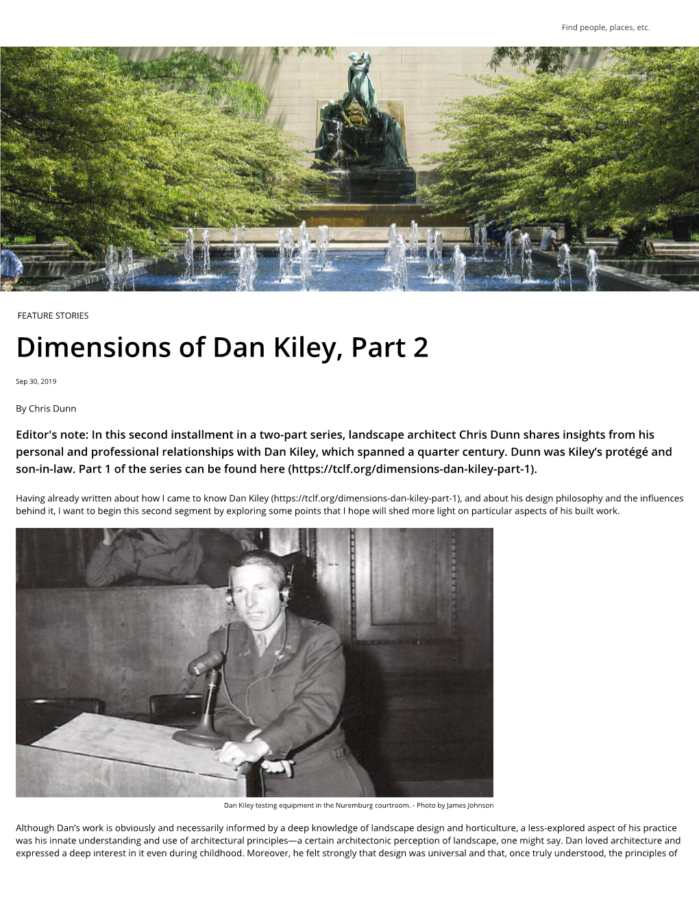 Dimensions of Dan Kiley, Part 2