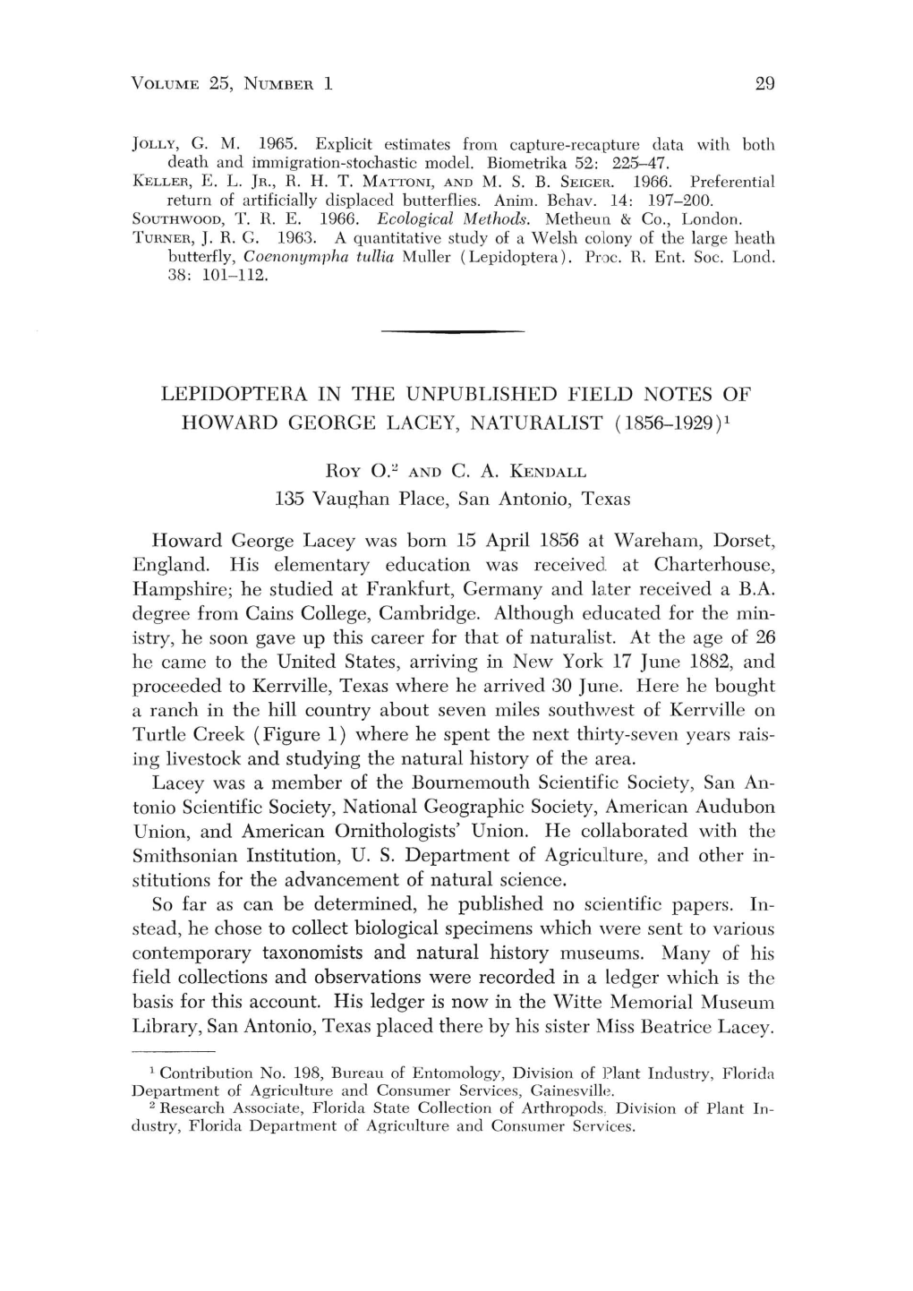 Lepidoptera in the Unpublished Field Notes of Howard George Lacey, Naturalist (1856-1929)1