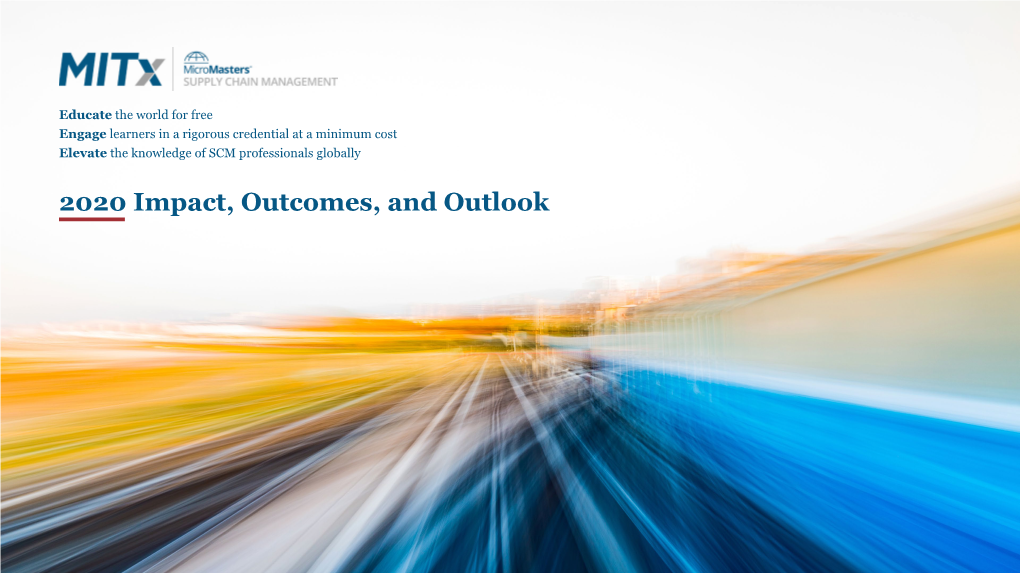 2020 Impact, Outcomes, and Outlook