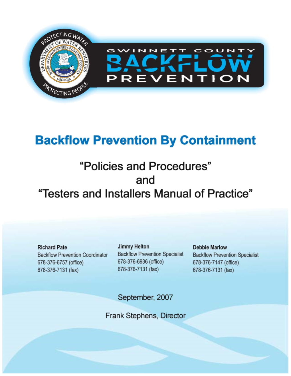 Backflow Prevention Manual
