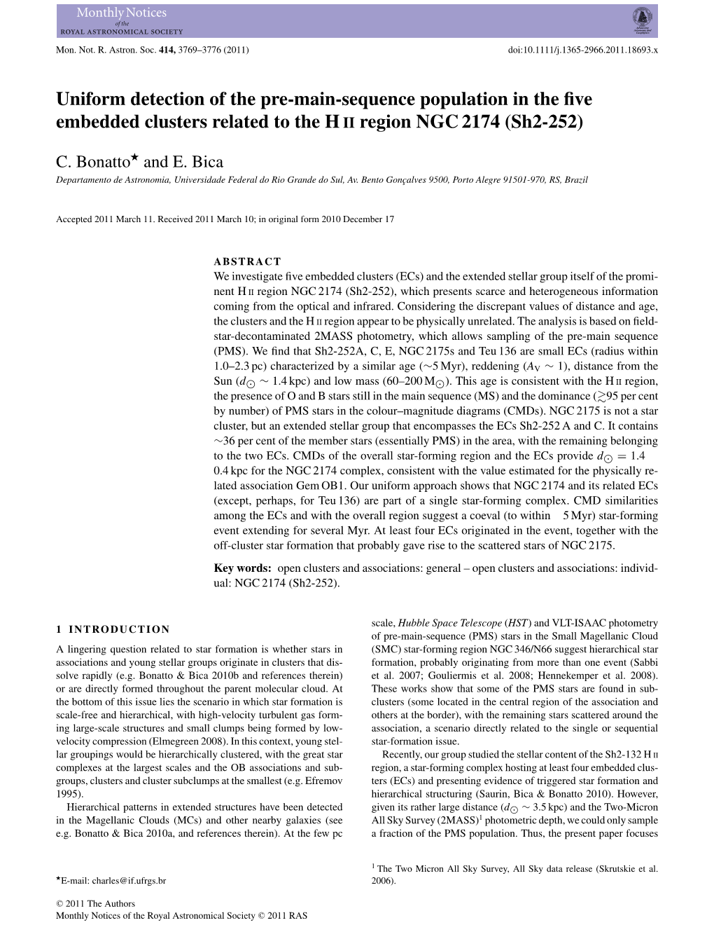 Uniform Detection of the Premainsequence