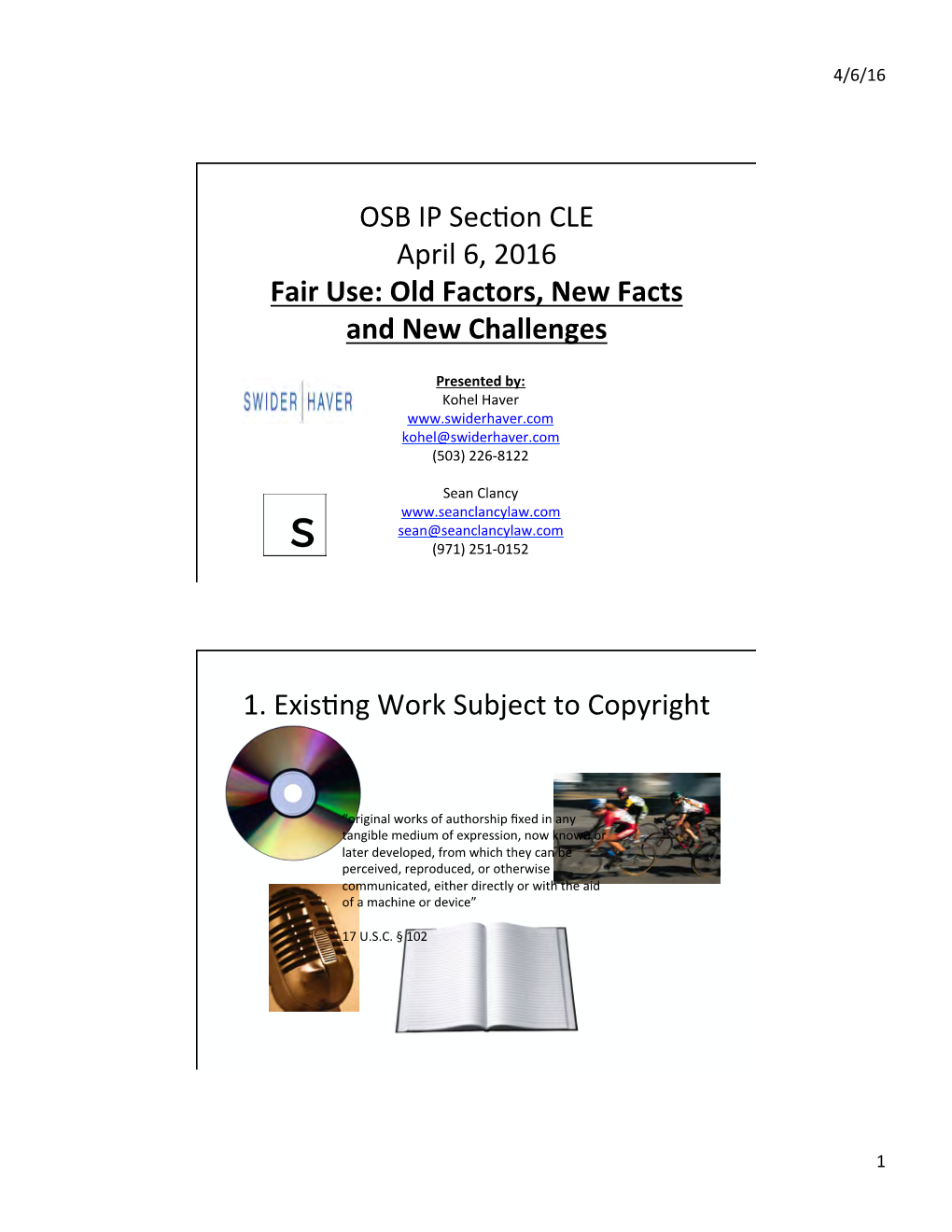 2016-04-06 Fair Use IP CLE SKC1.Pptx