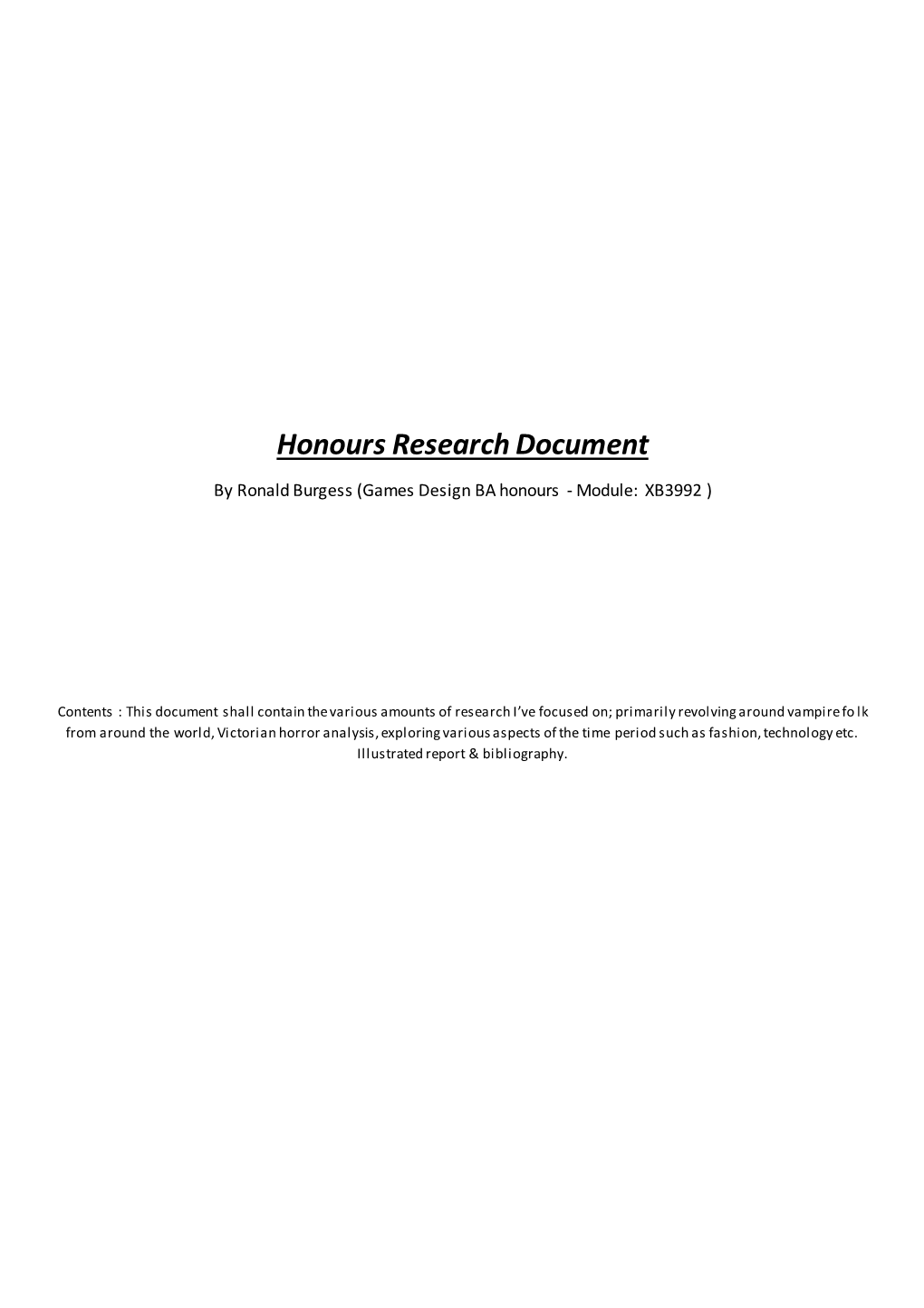 Honours Research Document