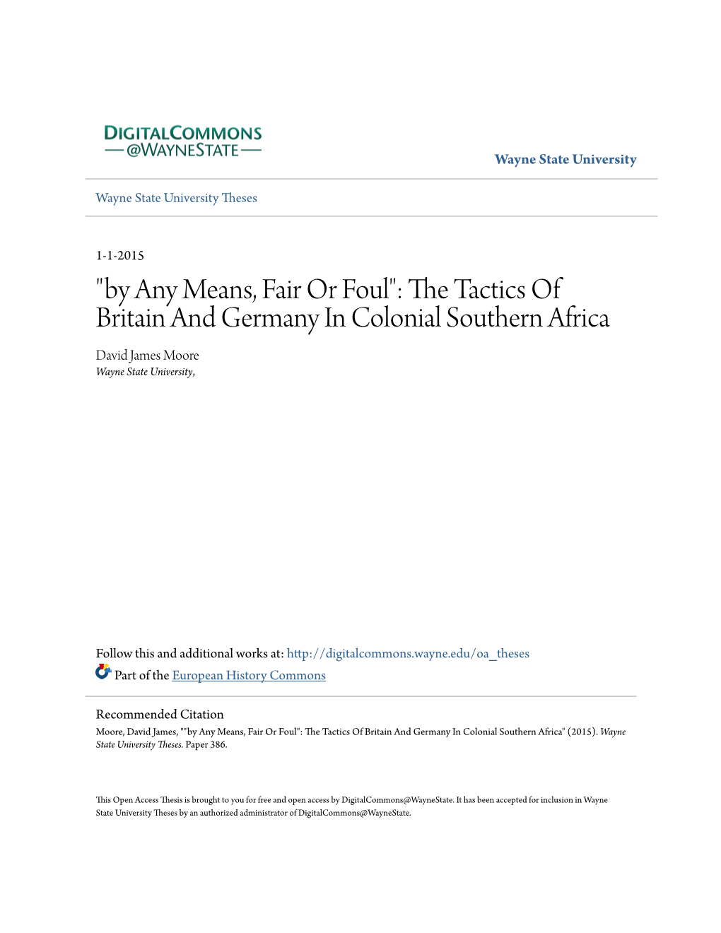 The Tactics of Britain and Germany in Colonial Southern Africa