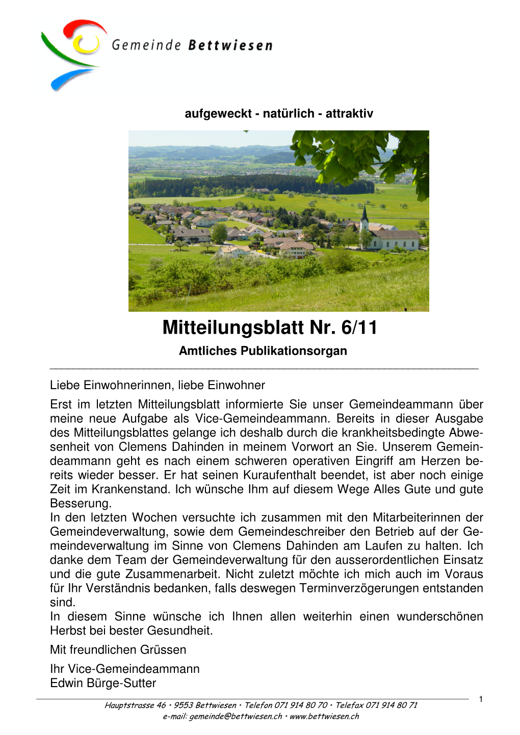 Mitteilungsblatt Nr. 6/11