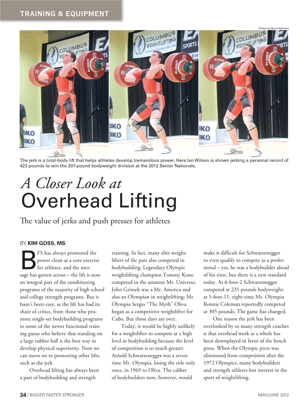 Overhead Lifting Th E Value of Jerks and Push Presses for Athletes