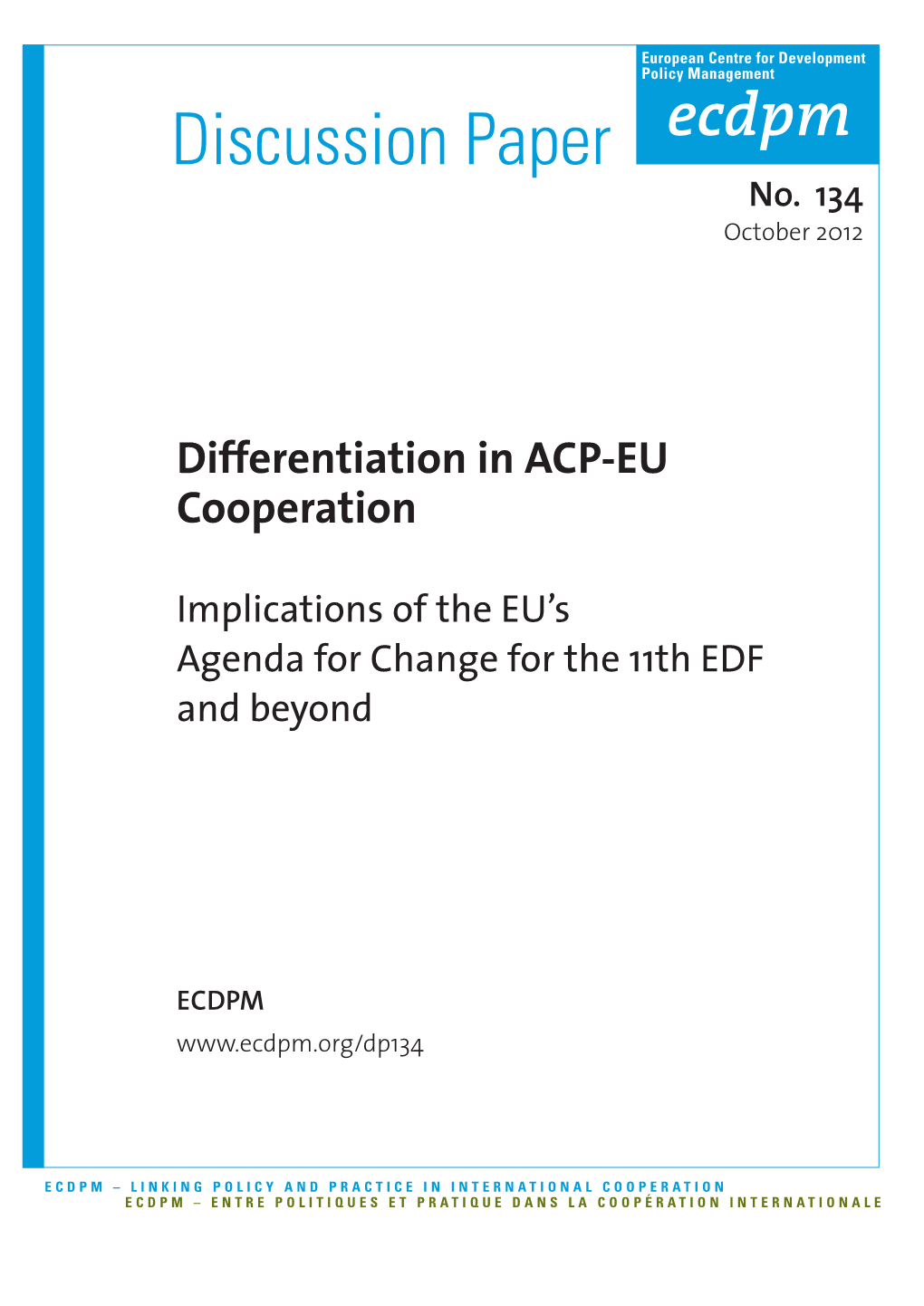 Differentiation in ACP-EU Cooperation