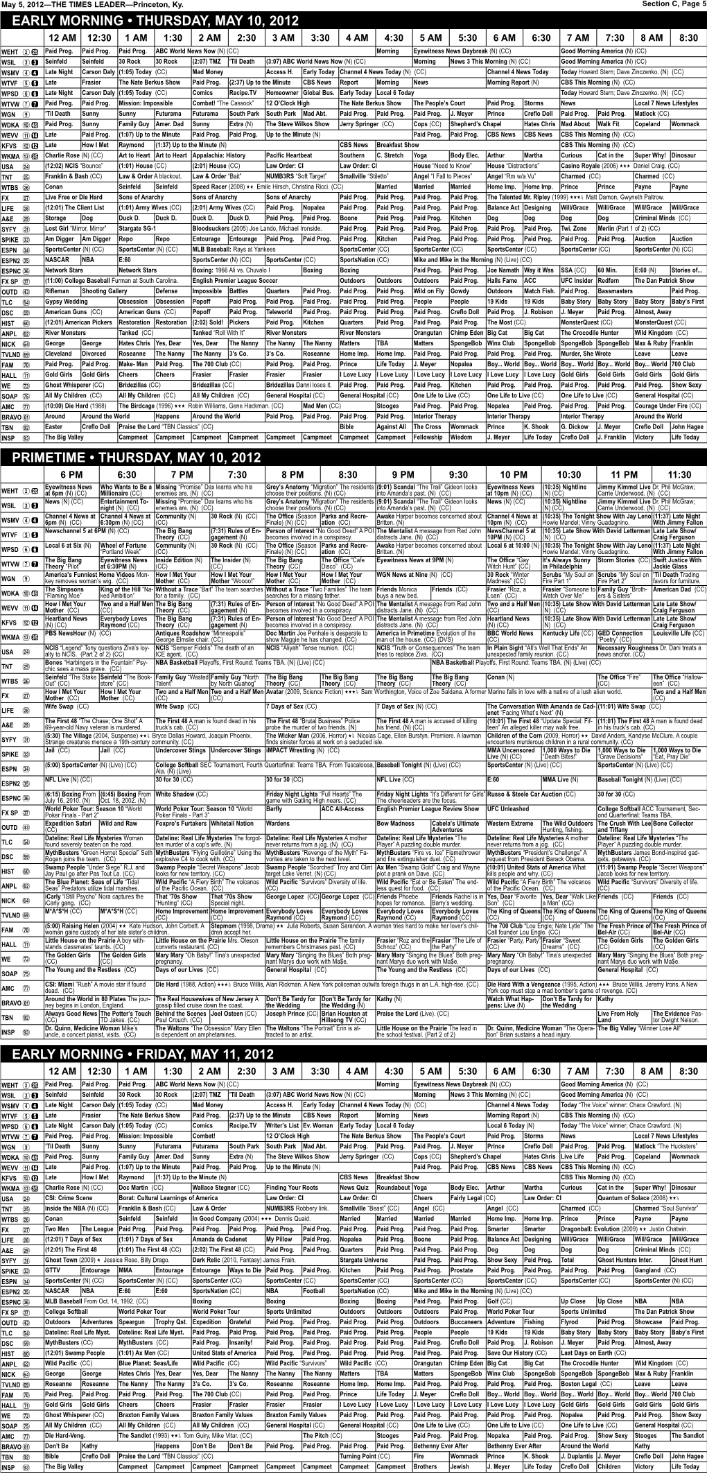 Early Morning • Thursday, May 10, 2012 Primetime