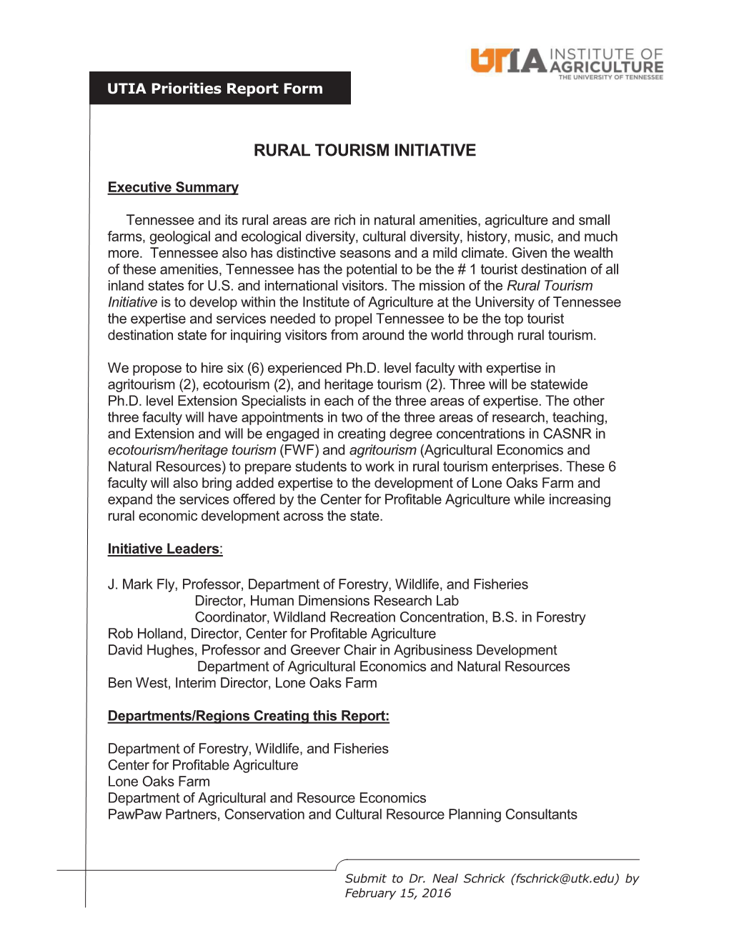 Rural Tourism Initiative