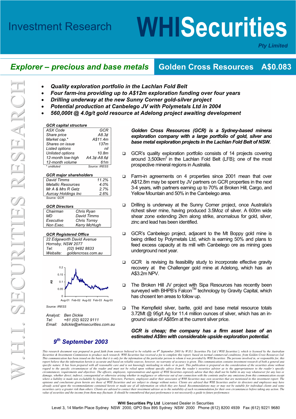 Investment Research Whisecurities Pty Limited