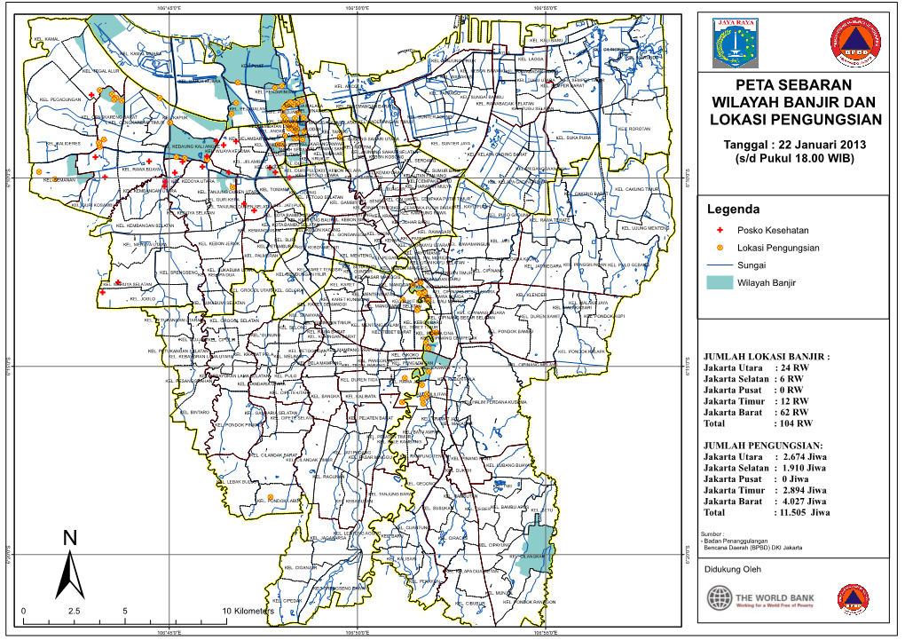 Peta Sebaran Wilayah Banjir Dan Lokasi Pengungsian