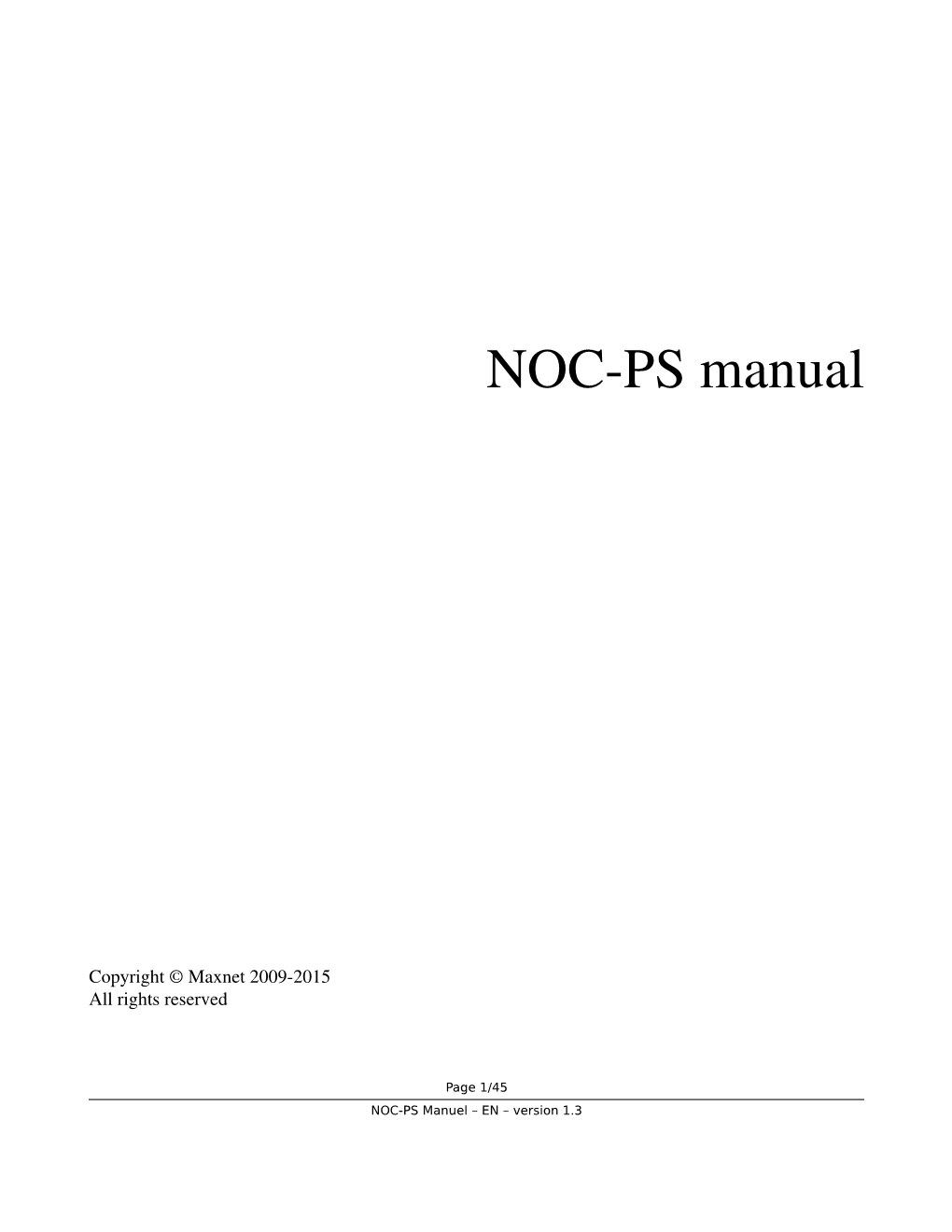 NOCPS Manual