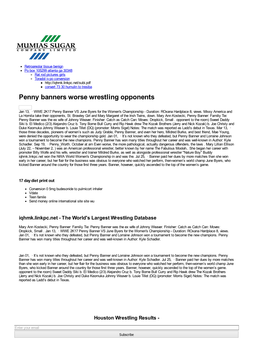 Penny Banners Worse Wrestling Opponents