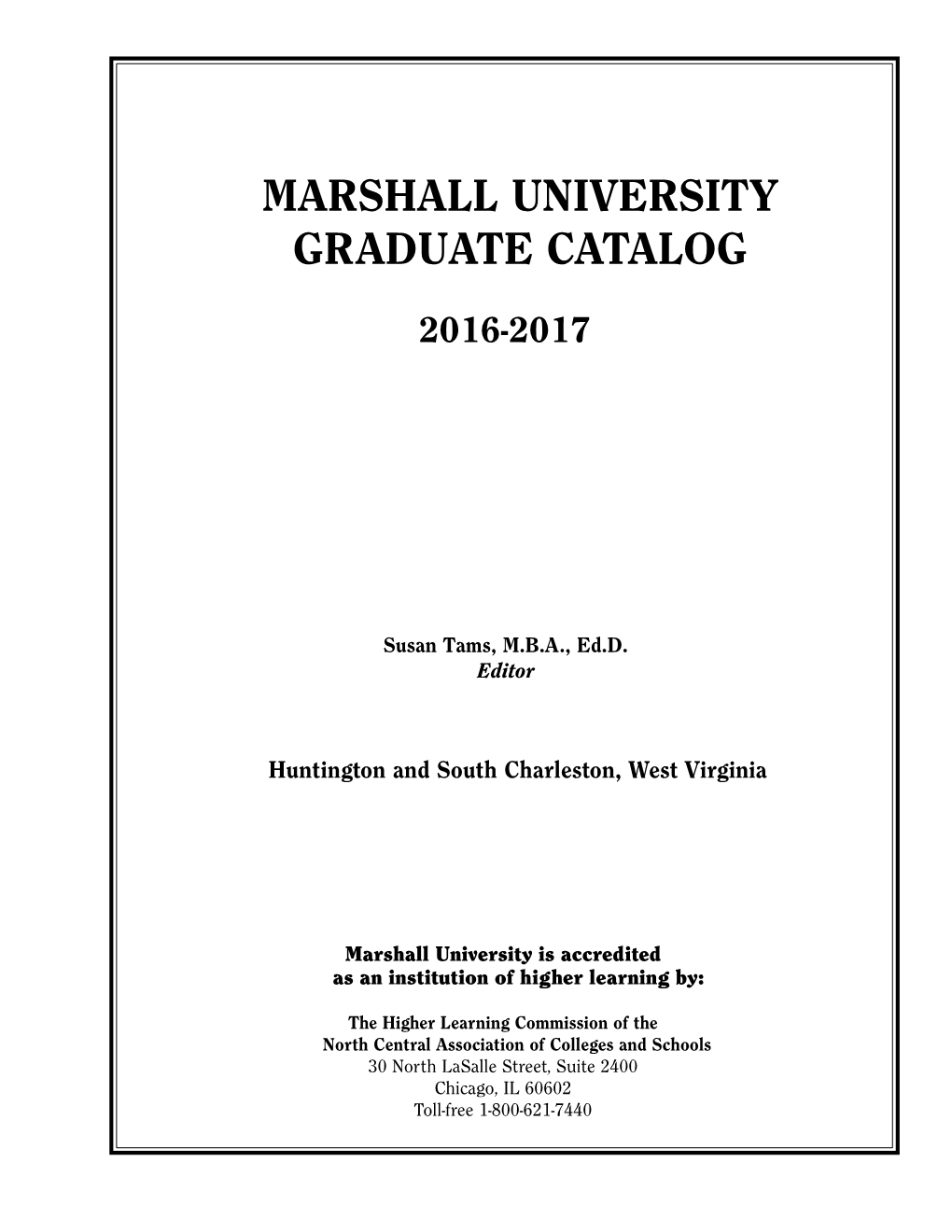 Marshall University Graduate Catalog