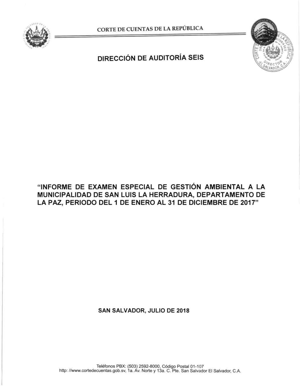 Dirección De Auditoría Seis "Informe De Examen Especial