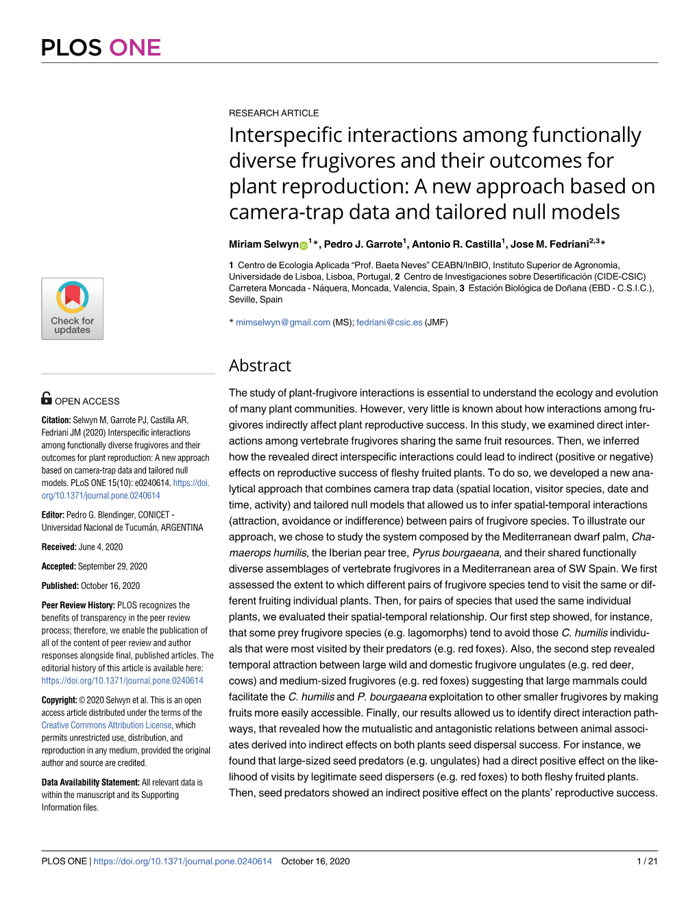 Interspecific Interactions Among Functionally Diverse Frugivores And