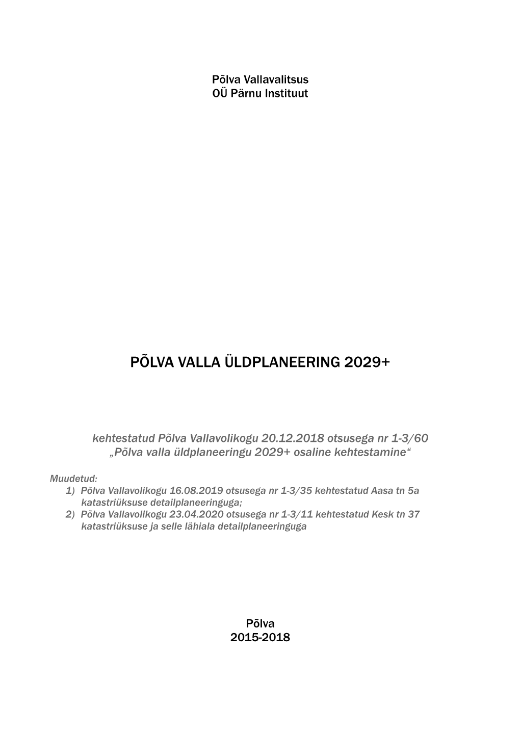 Põlva Valla Üldplaneering 2029+