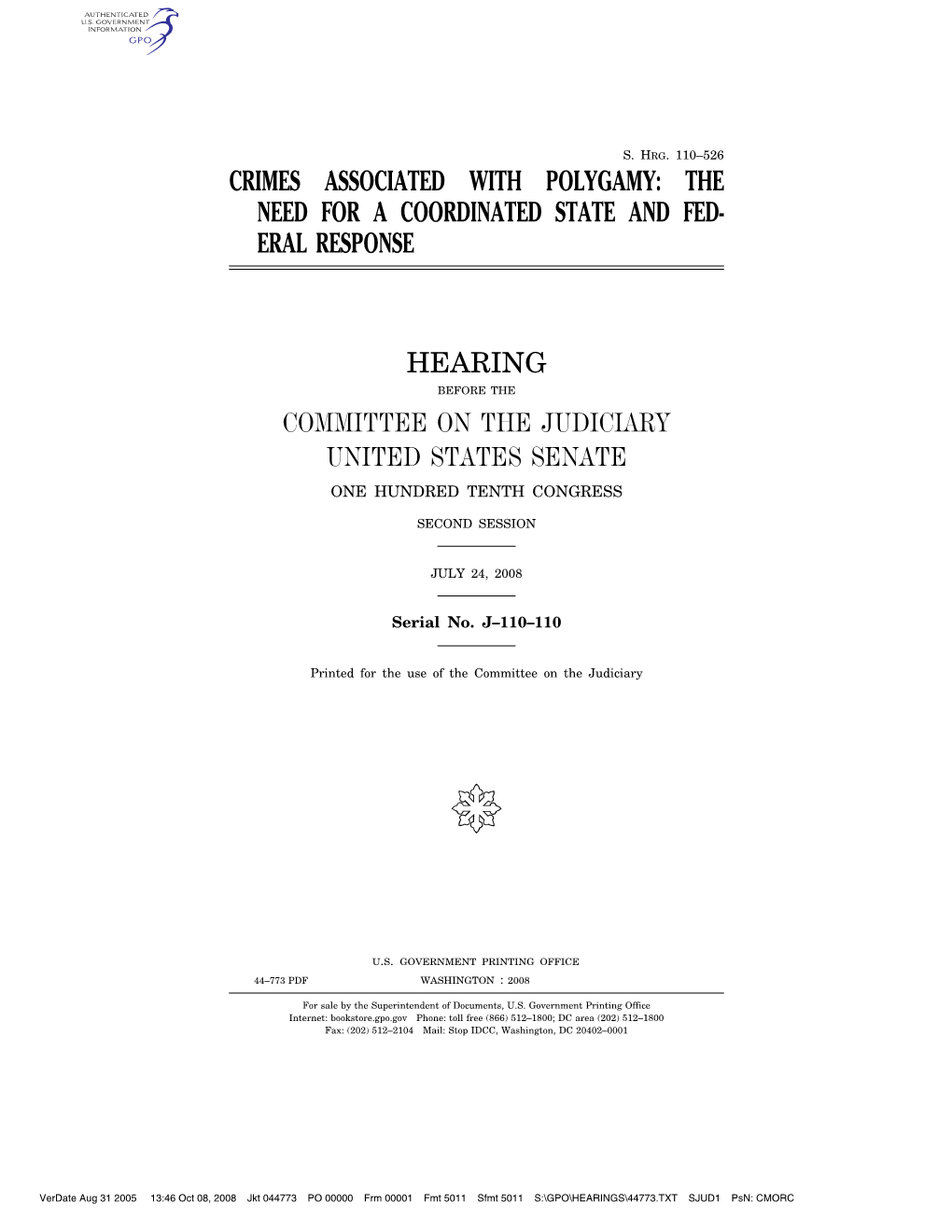 Crimes Associated with Polygamy: the Need for a Coordinated State and Fed- Eral Response