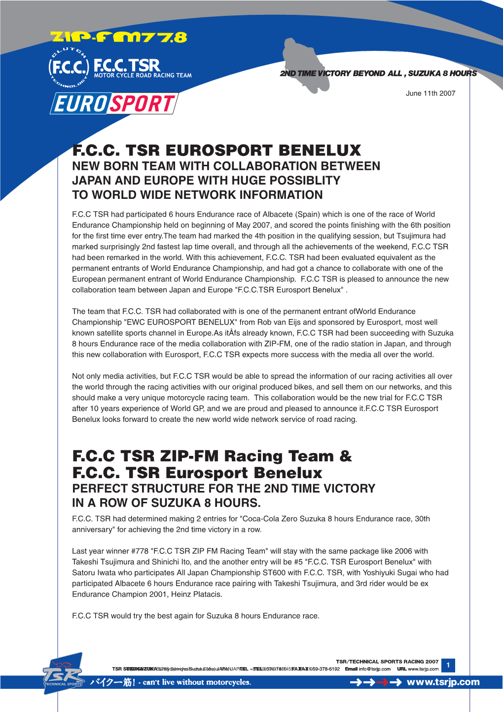 Fcc Tsr Eurosport Benelux