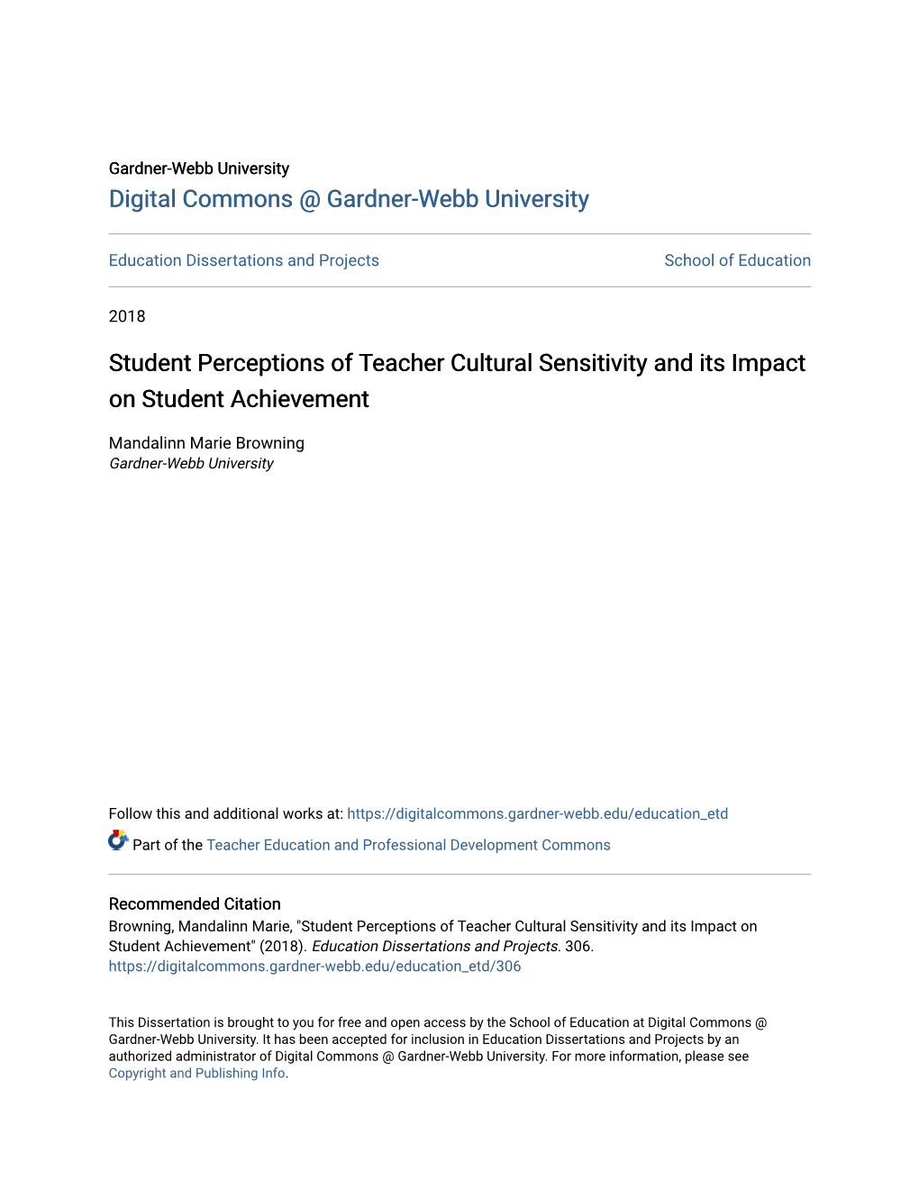 Student Perceptions of Teacher Cultural Sensitivity and Its Impact on Student Achievement