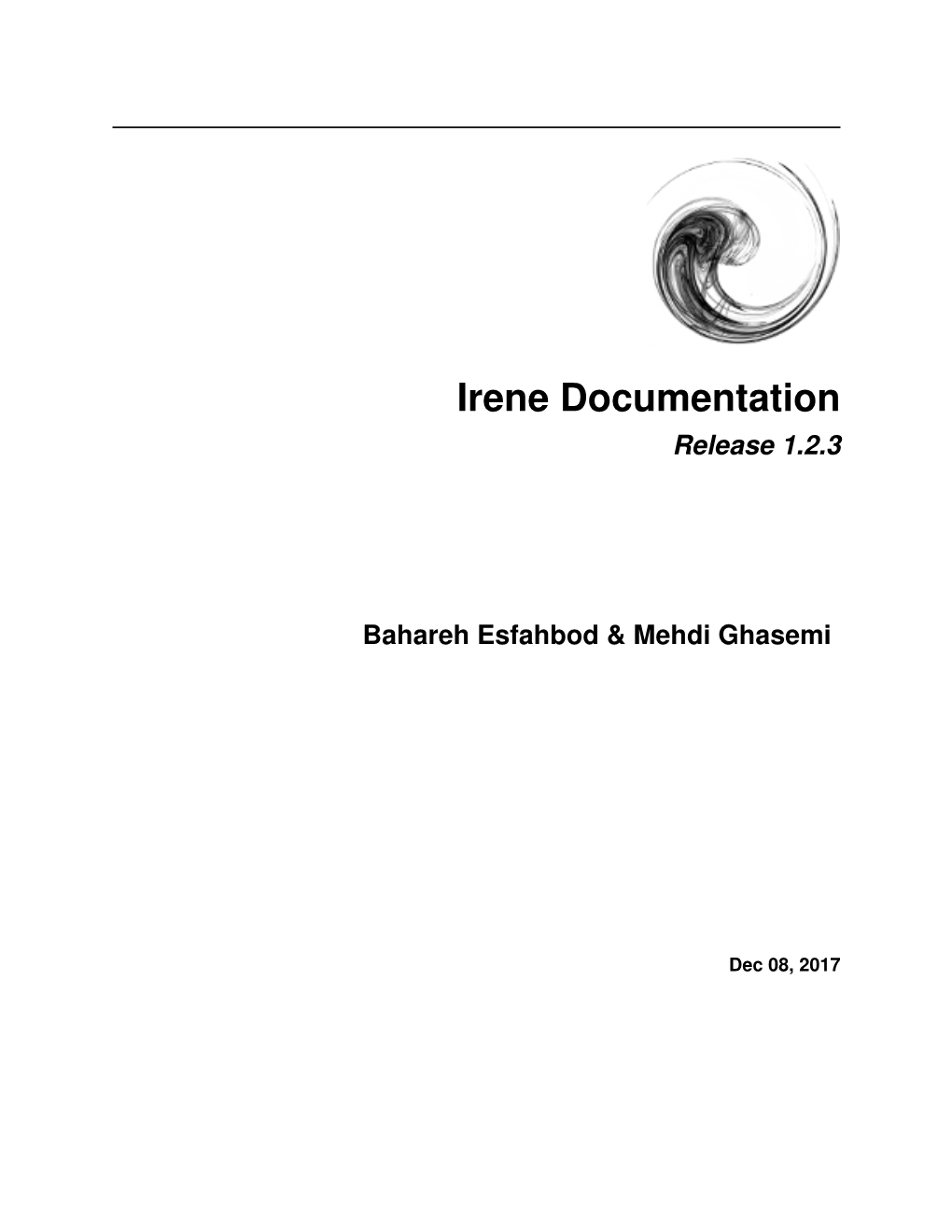 Irene Documentation Release 1.2.3
