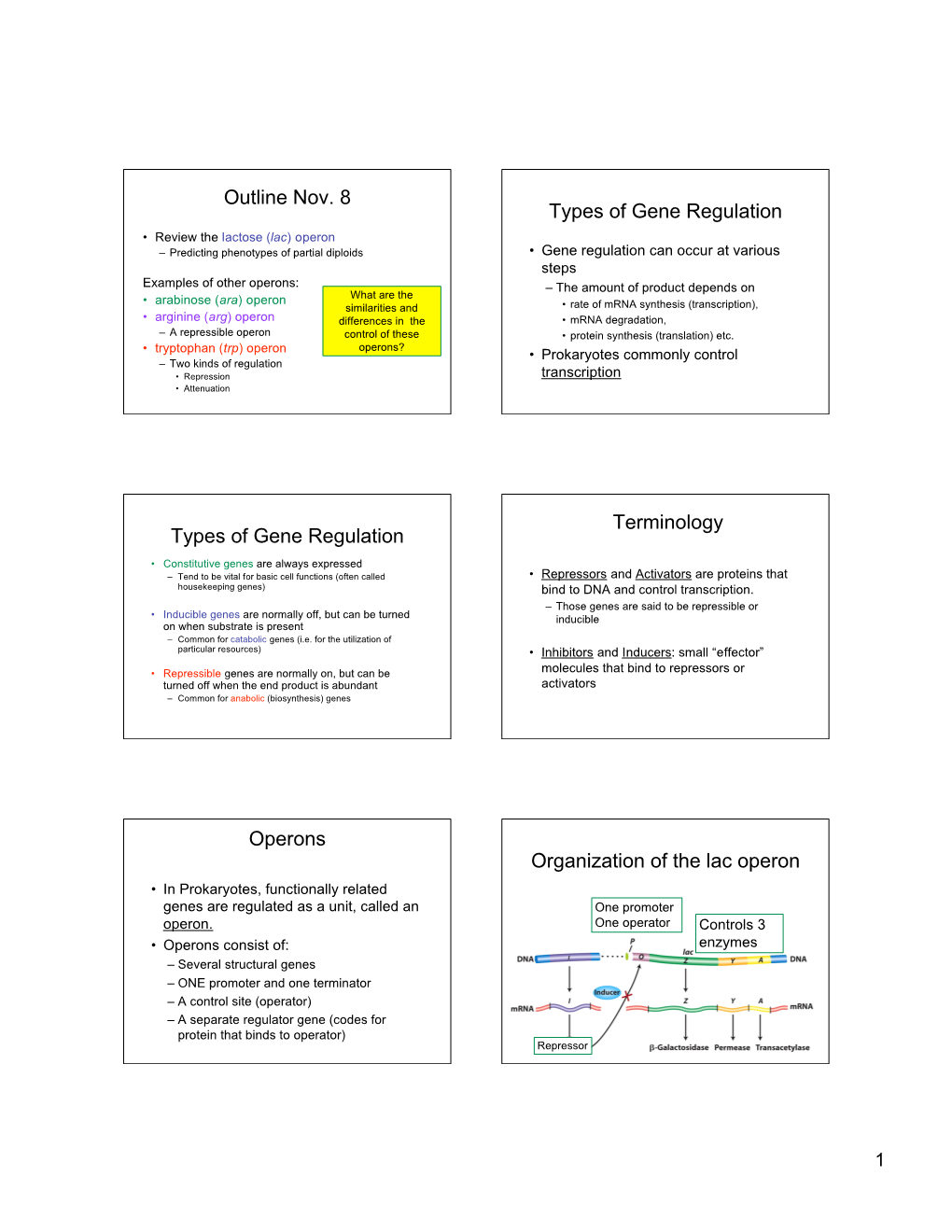 Types of Gene Regulation