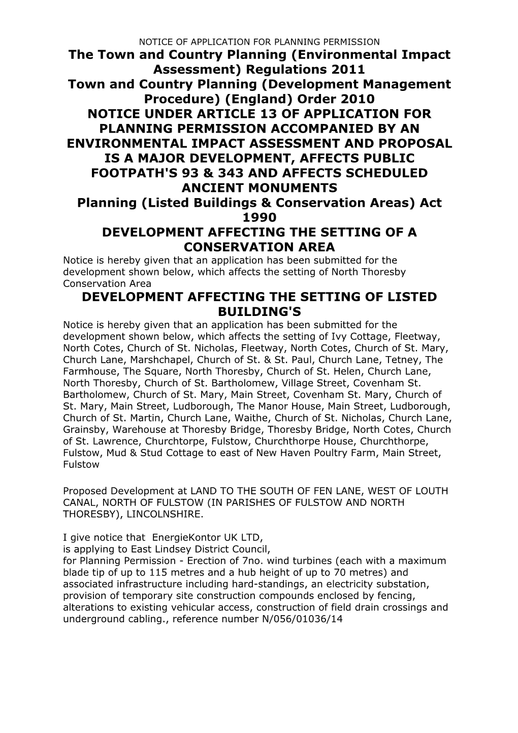 The Town and Country Planning (Environmental Impact Assessment