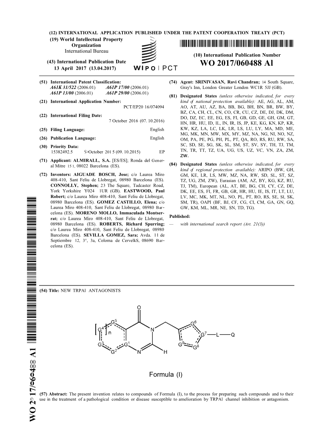 WO 2017/060488 Al 13 April 2017 (13.04.2017) P O PCT