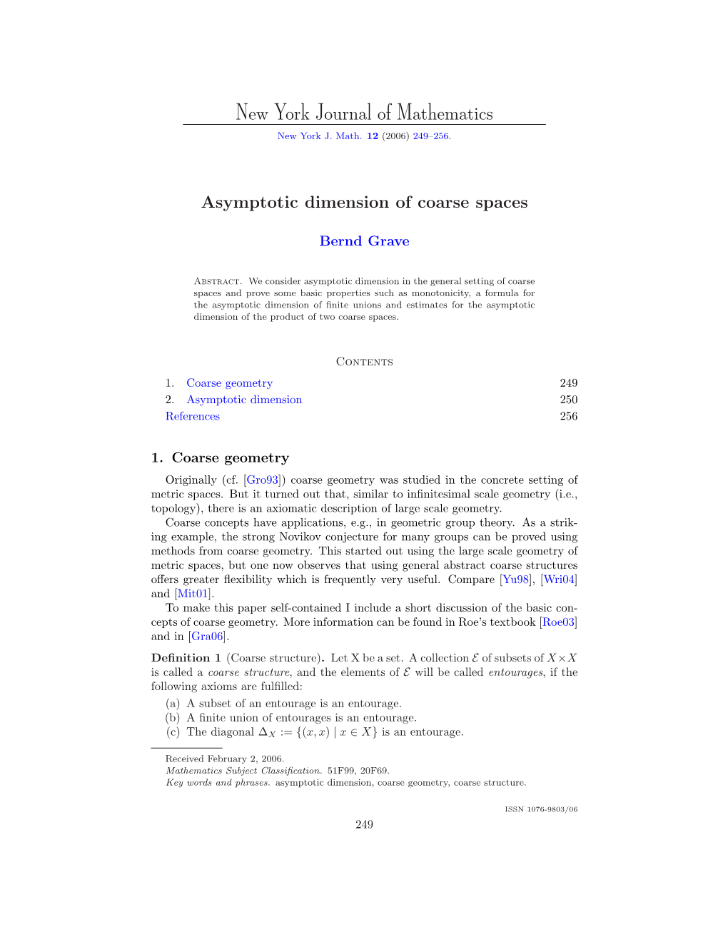 Asymptotic Dimension of Coarse Spaces