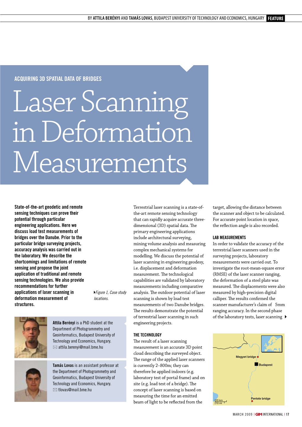 Laser Scanning in Deformation Measurements