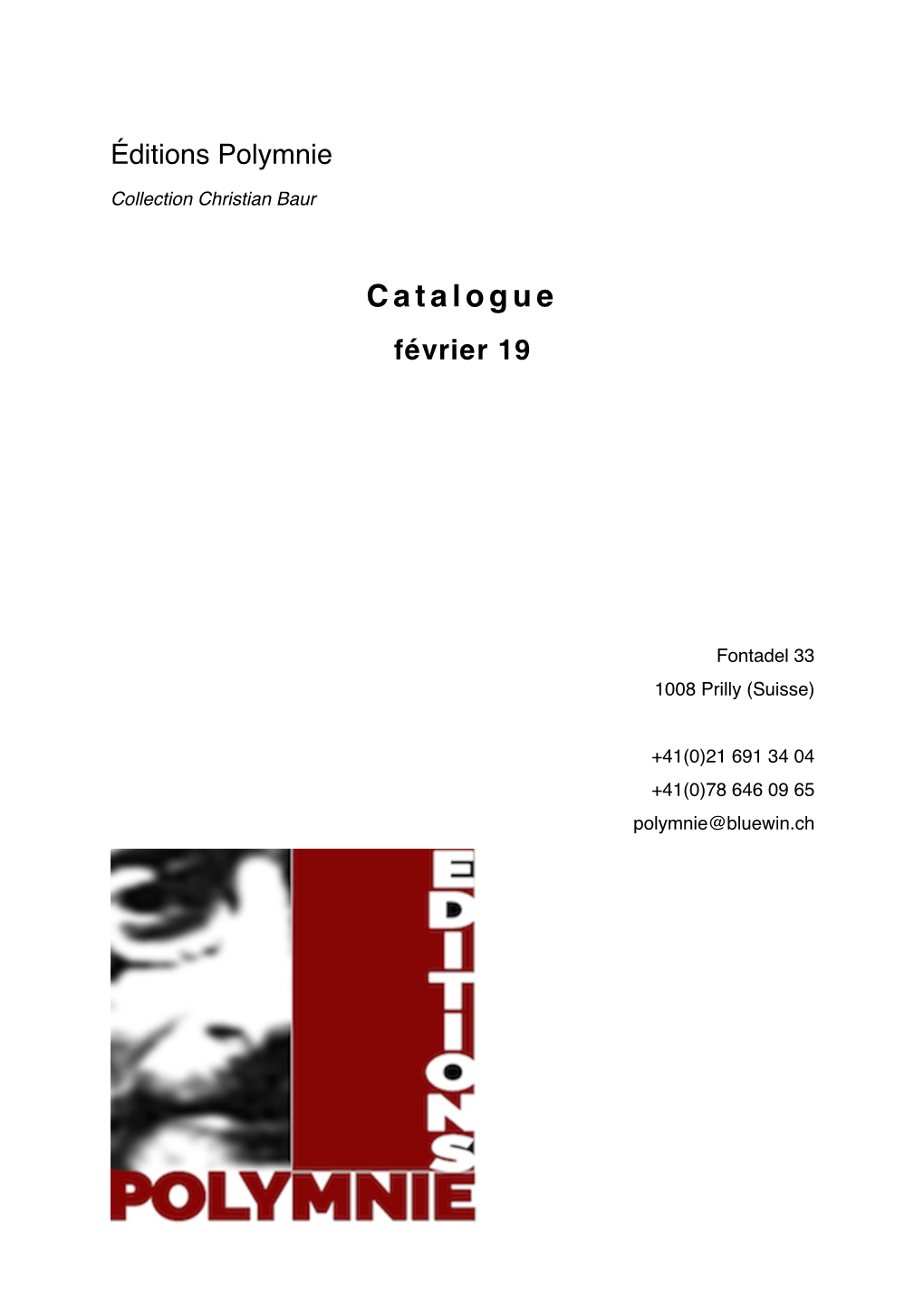 Editions Polymnie Catalogue 19