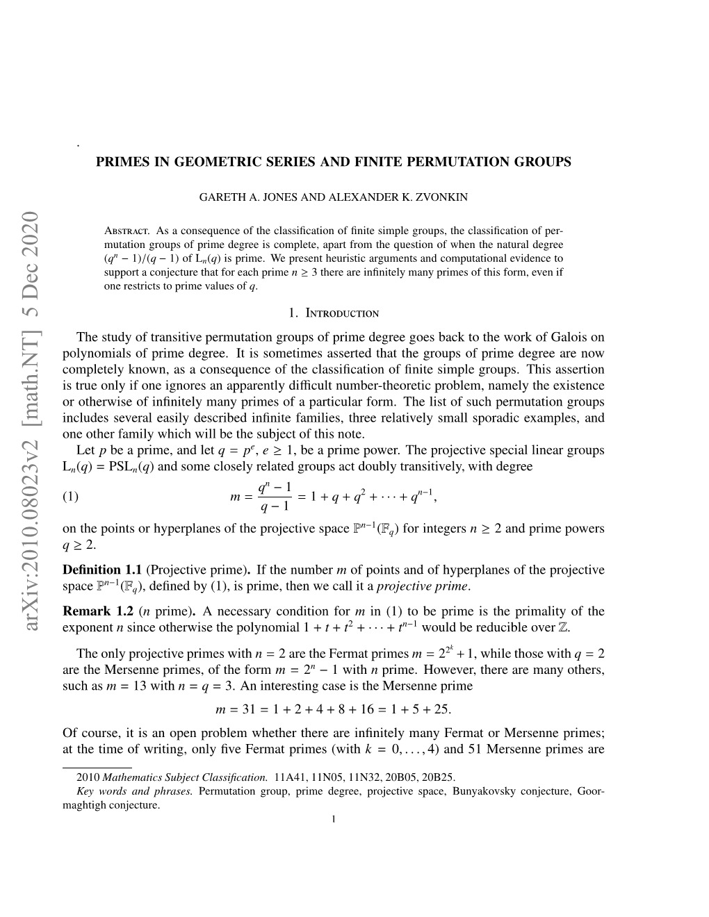 Arxiv:2010.08023V2 [Math.NT]