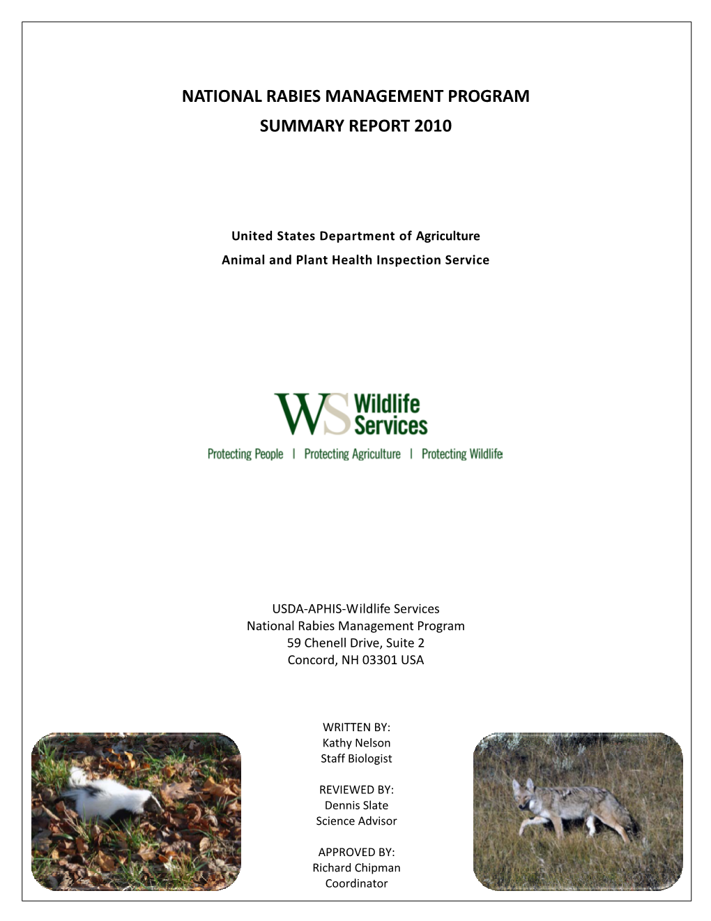 National Rabies Management Program Report 2010
