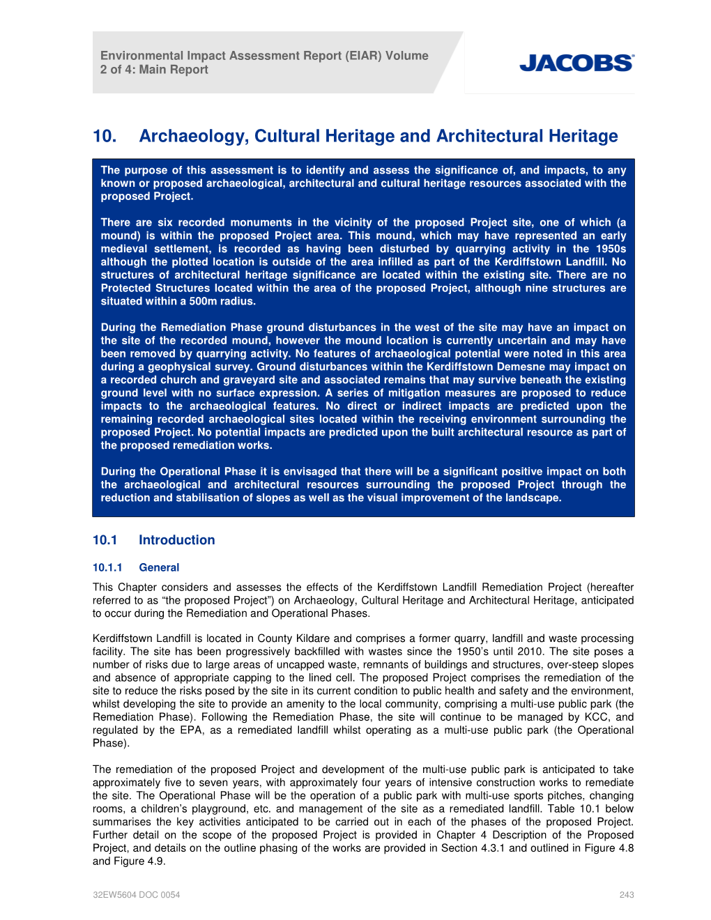 10. Archaeology, Cultural Heritage and Architectural Heritage