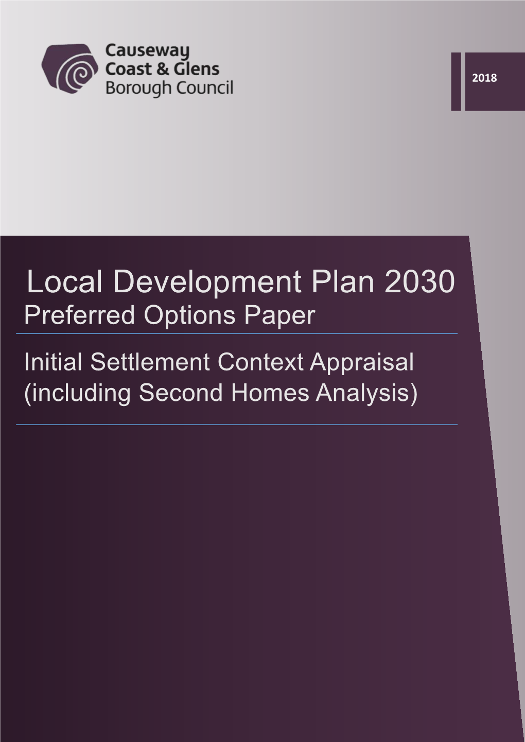 Local Development Plan 2030 Preferred Options Paper Initial Settlement Context Appraisal (Including Second Homes Analysis)