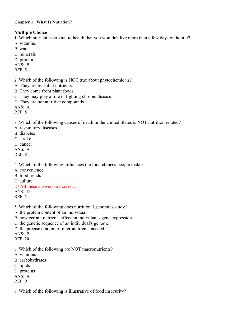 Chapter 1 What Is Nutrition?