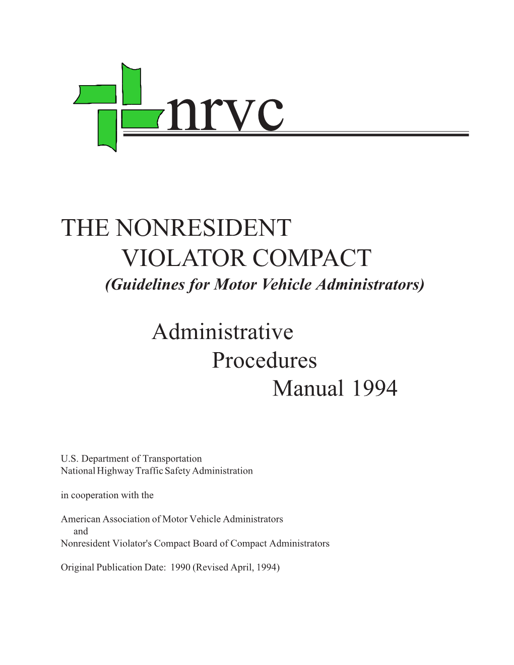 Nonresident Violator Compact (NRVC) Procedures Manual