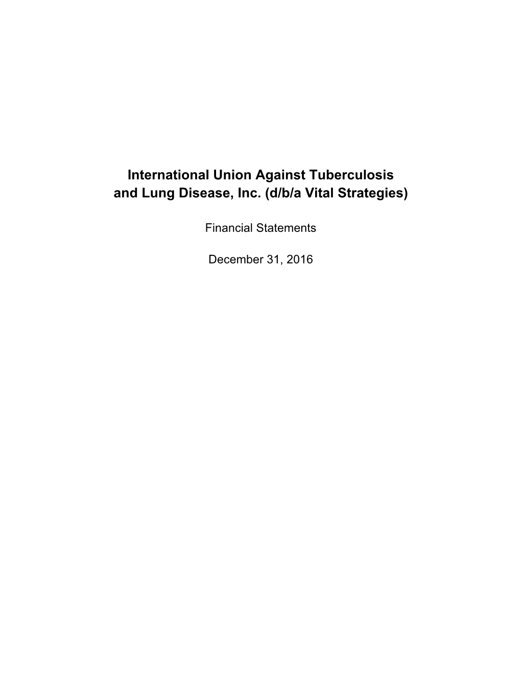 International Union Against Tuberculosis and Lung Disease, Inc