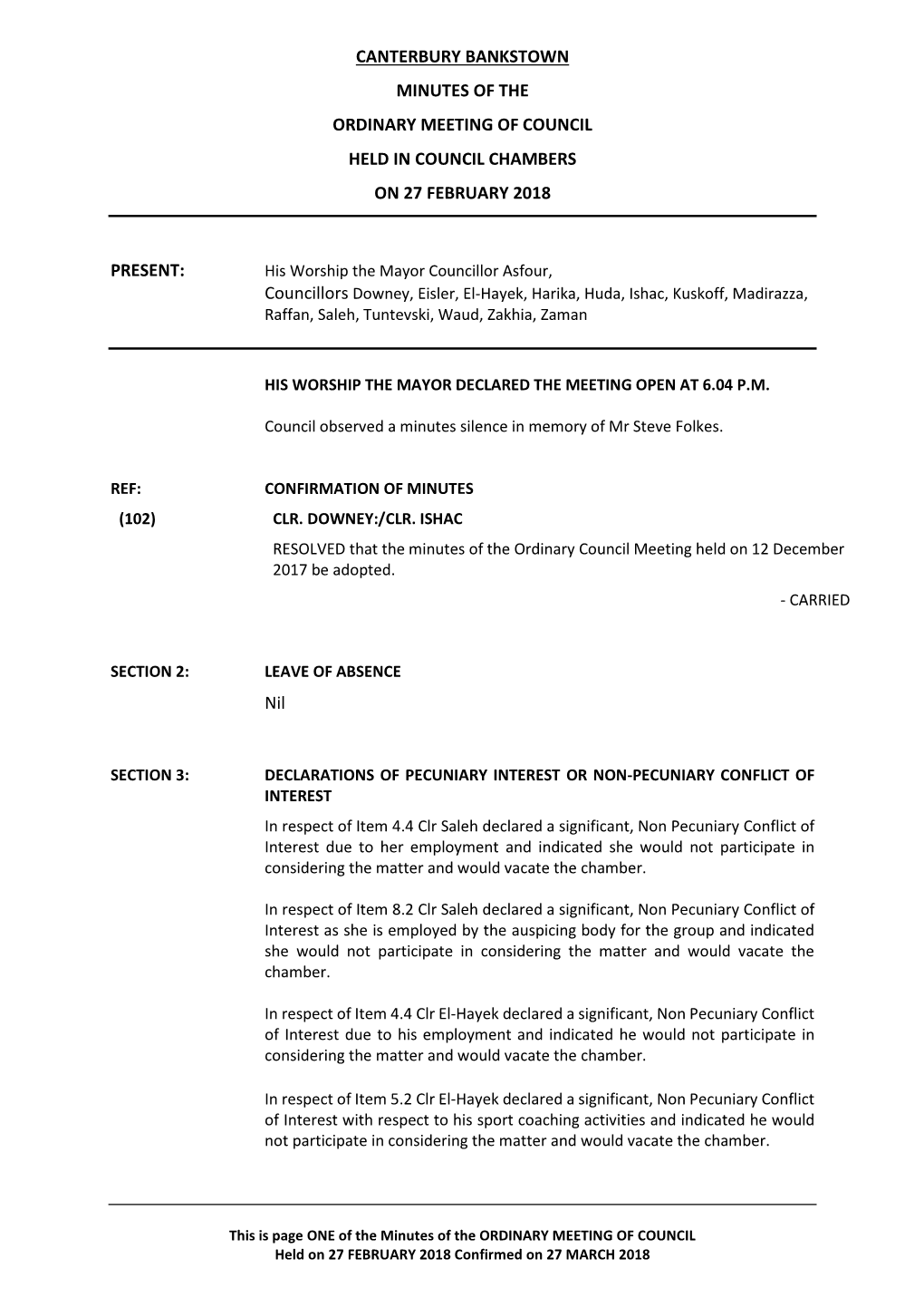Council Minutes 27 February 2018 PDF (213.79