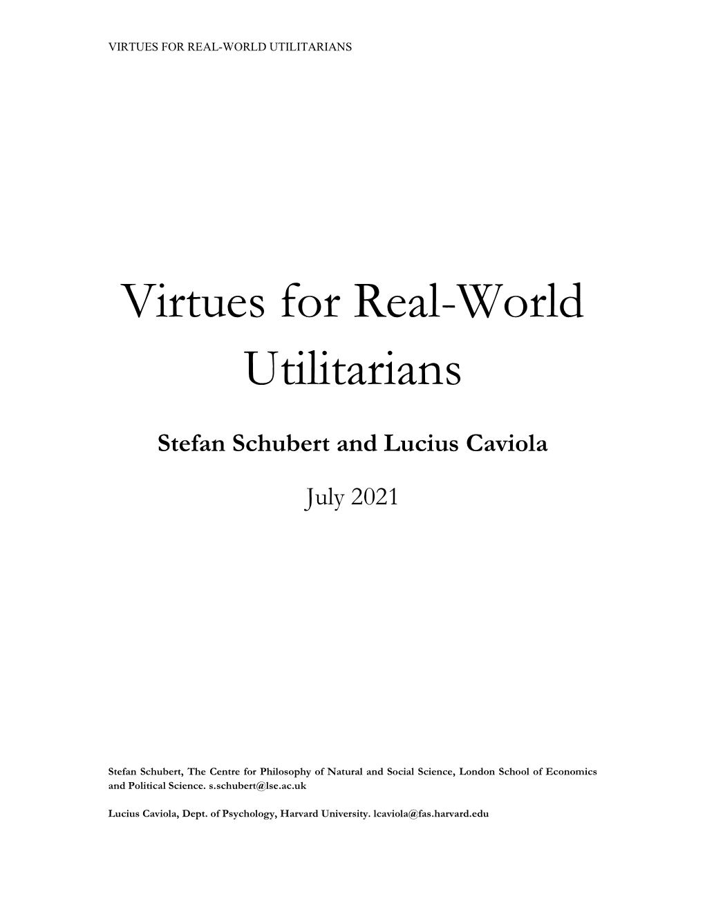 Virtues for Real-World Utilitarians