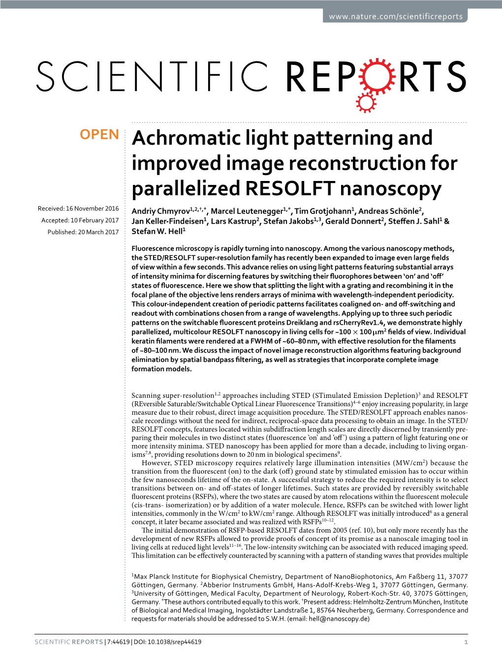 Achromatic Light Patterning and Improved Image